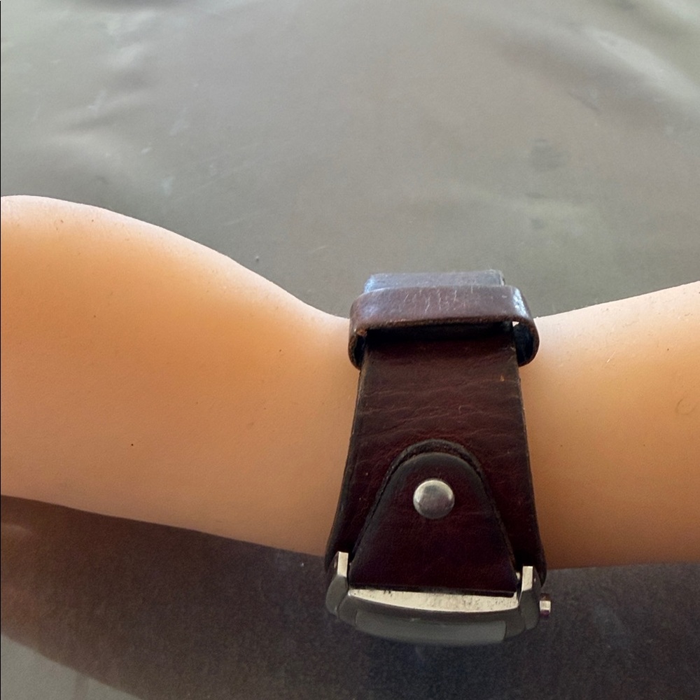 Fossil Silver Case Watch With Brown Leather Band - image 3